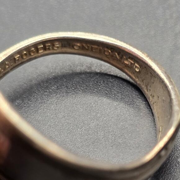 Oneida Silver Plated Spoon Ring WMA Rogers Vintage Wrap Size 9 - Picture 4 of 8